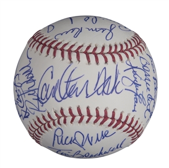 1975 American League Champion Boston Red Sox Team Signed Baseball With 19 Signatures Including Fisk, Rice & Lynn (MLB Authenticated)